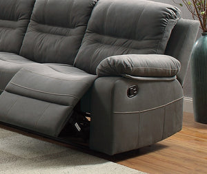 English Elm Contemporary Plush Breathable Leatherette Loveseat with Pillow-Top Arms, Metal Recline and Modern Comfort Slate Blue 60 L x 32 W x 27 H B011P205568