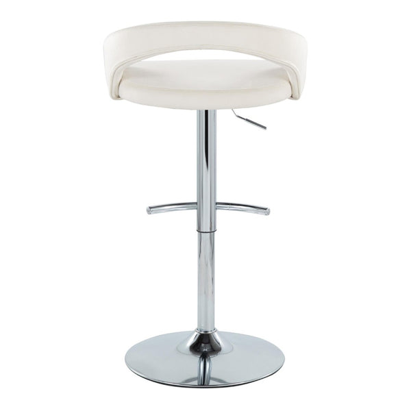 English Elm Adjustable Velvet Swivel Barstools with Chrome Base for Kitchen or Home Bar Set of 2 B202S01994