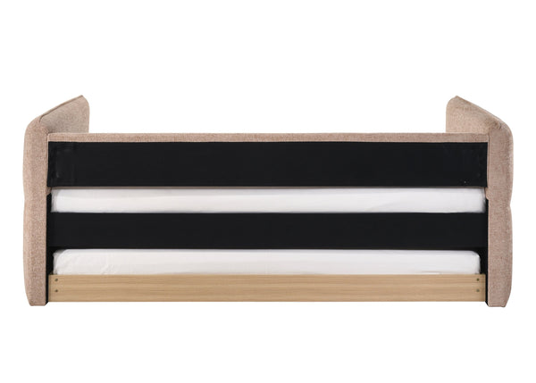 English Elm Luxurious Modern Daybed with Pull-Out Trundle, Button Tufted Upholstery and Nailhead Trim Comfort Elegance Mauve 41.75 L x 41.63 W x 6.38 H B011S01714