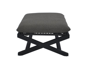 Sunpan Bari Outdoor Stool - Stylish Teak & Aluminum Design for Modern Patios and Relaxing Spaces Charcoal / Gracebay Grey