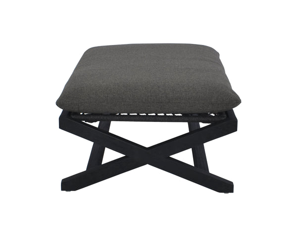 Sunpan Bari Outdoor Stool - Stylish Teak & Aluminum Design for Modern Patios and Relaxing Spaces Charcoal / Gracebay Grey
