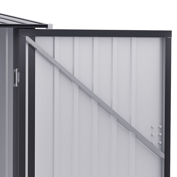 English Elm Outsunny Galvanized Steel Lean to Outdoor Storage Shed with Lockable Ventilated Design W2225P217229