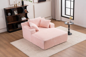 English Elm Oversized Corduroy Chaise Longue Sofa Bed Pink — Deep Seat Sleeper, No Assembly, Modern Lounge Comfort W1752P290577