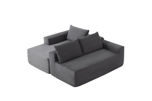 English Elm 105" Cloud Modular Sectional Corduroy Upholstered Deep Seat Sofa for Living Room W3975S00011