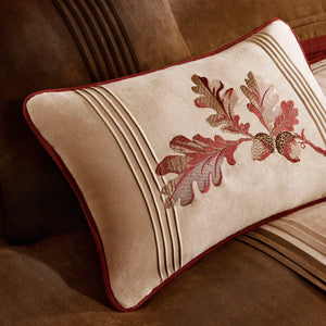 English Elm 7 Jackson Blocks Microsuede Comforter Set Cal King Red Taupe Chocolate Ivory Pintuck Plush Elegance B03596902