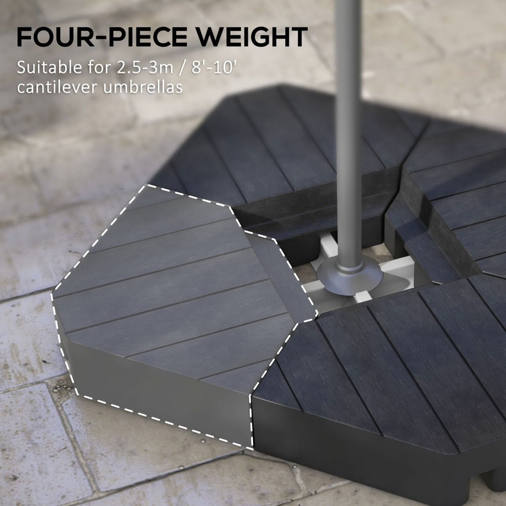 English Elm Outsunny 4-Piece Patio Umbrella Base Weight Set - Stylish, Durable, Stackable Outdoor Support, 132-176 Lbs W2225P174275-GIGA