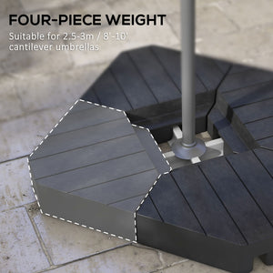 English Elm Outsunny 4-Piece Patio Umbrella Base Weight Set - Stylish, Durable, Stackable Outdoor Support, 132-176 Lbs W2225P174275-GIGA