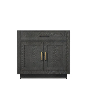 English Elm Black Oak Single Bath Vanity 36-in W x 22-in D – Midcentury Wood Single Sink, Soft-Close, Ready B2731P260807