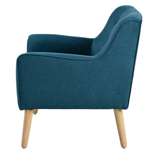 English Elm Christopher Knight Home® - Mid-Century Tufted Armchair with Solid Wood Legs, Ergonomic Foam Seating & Stain-Resistant Fabric Finish Blue N767P257565E