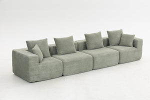 English Elm Modular Low Profile Sectional Sofa Plush Chenille Upholstery for Cozy Living Rooms W3326S00033