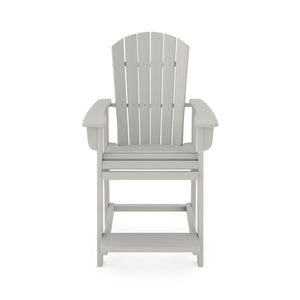 English Elm Adirondack Hdpe Poly Lumber Counter Chair Ergonomic Outdoor Stool for Patio Dining Dark Gray B195P198789