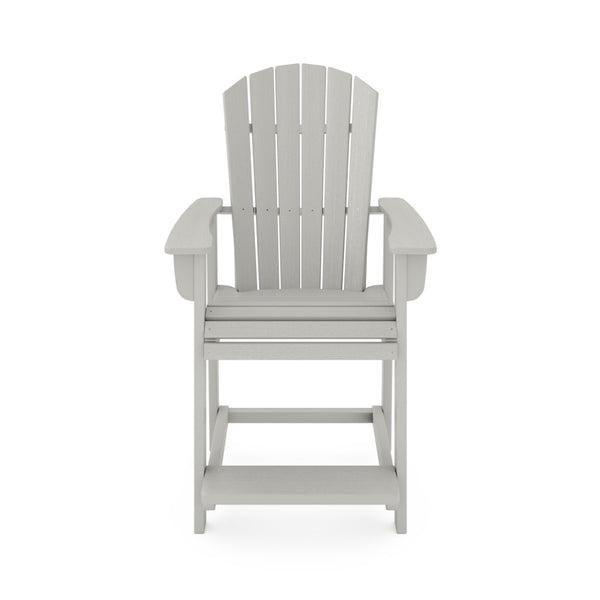 English Elm Adirondack Hdpe Poly Lumber Counter Chair Ergonomic Outdoor Stool for Patio Dining Dark Gray B195P198789