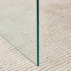 English Elm The MDF and Glass Coffee Table with Wood Grain Top, Tempered Glass Sides, Anti-Slip Pads, 47.2" x 27.5" W1512P347778