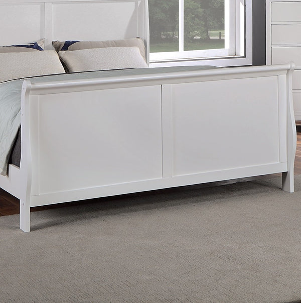 English Elm Contemporary French Inspired Sleigh Bed Eastern King White Lacquer Arched Headboard B011S02152