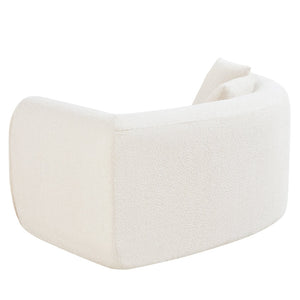 English Elm 110" Curved Modular Sectional Sofa Low Profile Foam Cushions for Contemporary Living White N767P366011W