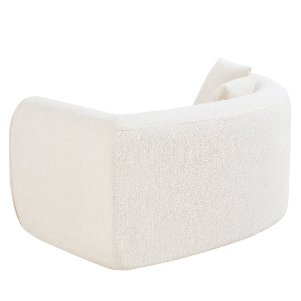 English Elm 110" Curved Modular Sectional Sofa Low Profile Foam Cushions for Contemporary Living White N767P366011W