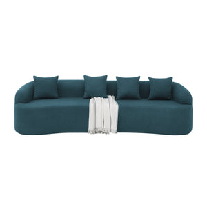 English Elm Curved Modular Sectional Sofa with High-Density Foam Compression, No-Assembly Modern Minimalist Comfort Blue W487S00355