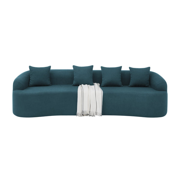 English Elm Curved Modular Sectional Sofa with High-Density Foam Compression, No-Assembly Modern Minimalist Comfort Blue W487S00355