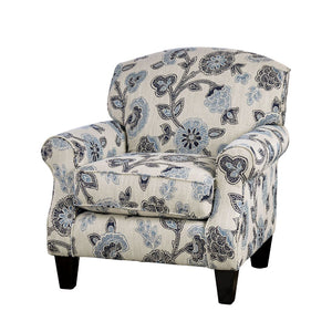 English Elm Transitional High Back Stripe Chair with Rolled Arms for Coastal Comfort and Supportive Seating Appeal Ivory 35 L x 34 W x 33 H B2741P375962