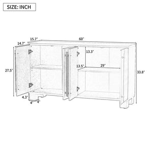 English Elm Trexm Ash Veneer Buffet with Gold Handles Matte Black Lacquer Dining Storage Taupe N715P232696N
