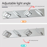 English Elm Led Modern Chrome Stainless Steel Vanity Lights, 4-Lights Acrylic Bathroom Vanity Light