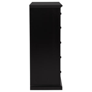 English Elm Anzio Six Drawer Tall Chest Matte Finish Modern Storage for Small Bedroom Spaces Black B062P451784