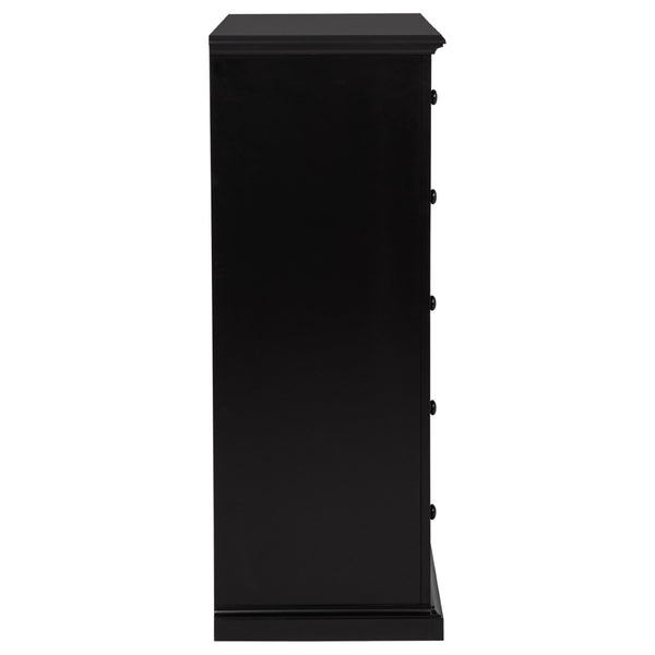 English Elm Anzio Six Drawer Tall Chest Matte Finish Modern Storage for Small Bedroom Spaces Black B062P451784