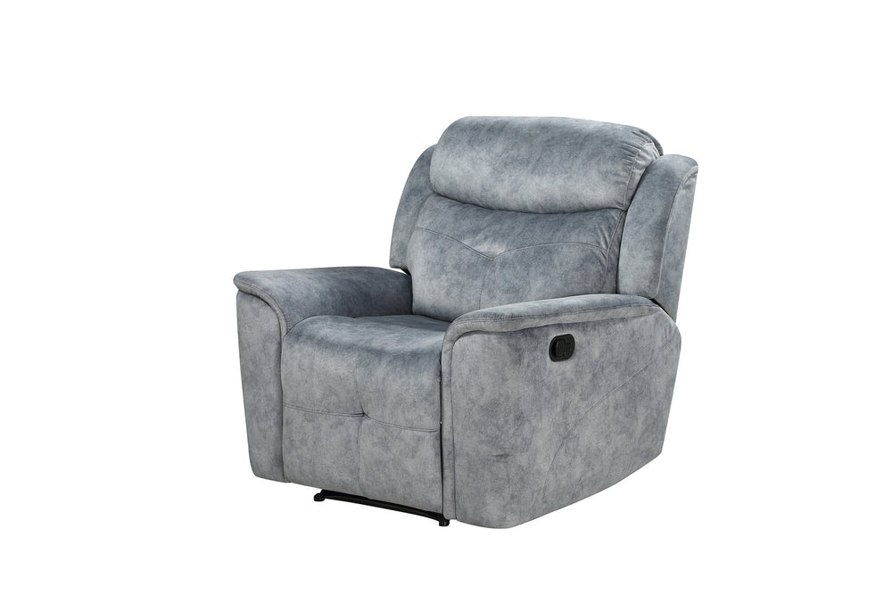 English Elm Mariana Silver Gray Fabric Recliner Chair with Glider, Pocket Coil Seat, Pillow-Top Arms & Cenro Mechanism B2726P250940