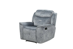 English Elm Mariana Silver Gray Fabric Recliner Chair with Glider, Pocket Coil Seat, Pillow-Top Arms & Cenro Mechanism B2726P250940