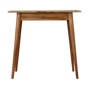 English Elm Solid Wood Mini Nordic Writing Desk - Compact Mango Design With 1 Drawer & Tapered Legs In Light Brown B182P280772-GIGA