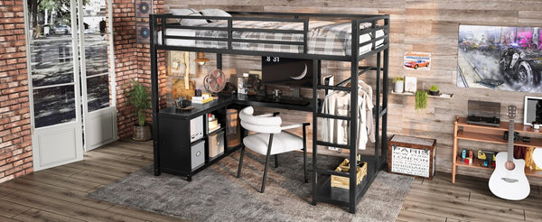 English Elm Twin House Bunk Bed with Slide Storage Stairs and Safety Rails for Kids Rooms W1580S00369