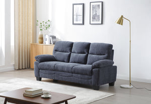 English Elm Summerton Plush Chenille Sofa with Pillow-Top Arms, Foam-Encased Coil Support, Removable Backrest Blue 31 L x 77 W x 15 H B078P349523