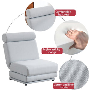 English Elm Single Foldable Linen Sofa Bed with Foam Core Portable Guest Room Lounge Chair W2113P181631