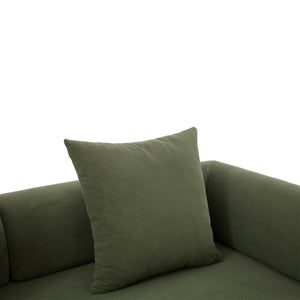 English Elm UNITED modular foldable sofa with metal frame, corduroy upholstery, side pocket & quick assembly convenience Green W1568P374077