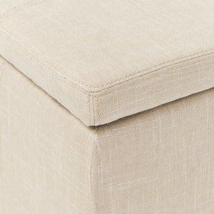 English Elm Upholstered Storage Ottoman with Solid Wood Legs Wide Hinged Bench for Living Rooms N757P414088B