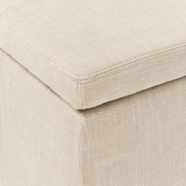English Elm Upholstered Storage Ottoman with Solid Wood Legs Wide Hinged Bench for Living Rooms N757P414088B