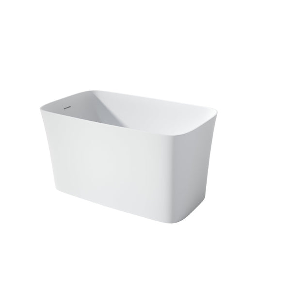 English Elm 47 Inch Stone Resin Freestanding Soaking Tub Matte Minimalist Spa Bath Design T3785P353972