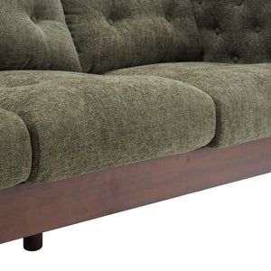 English Elm Christopher Knight Home® - 78" Upholstered Sofa with Tufted Linen-Like Fabric, Deep 19" Seat, Sturdy Rubber Wood Legs, 900lb Capacity Dark Green N763P243921F