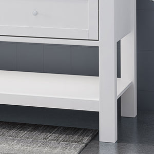 English Elm Christopher Knight Home® - 60'' 60" Double Vanity Cabinet White Wood with 4 Soft-Closing Drawers, Zinc Handles, Open Back for Plumbing (60.25"W x 21.75"D x 35.5"H) 65297.00
