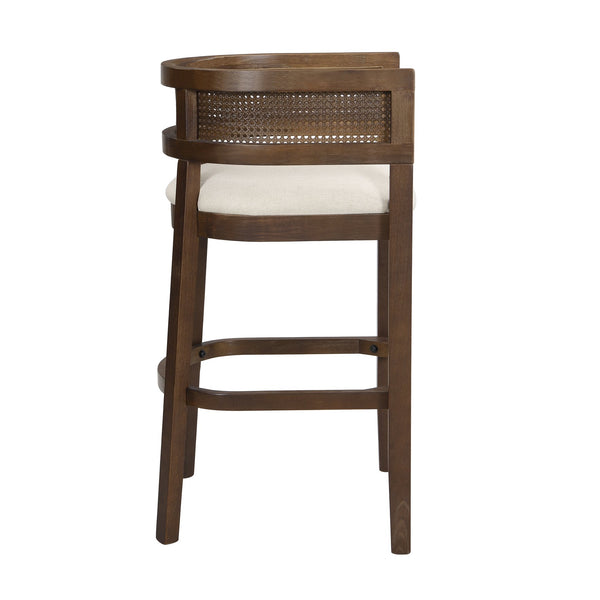 English Elm Christopher Knight Home® - Wood Upholstered Arm Bar Stools Set Of 2 - Beige & Walnut, Stylish Comfort For Modern Dining Spaces N771P265581T