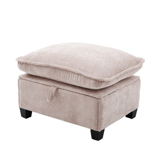 English Elm United We Win 106" U-Shaped Sectional Sofa - Comfy Chenille Cloud Couch With Usb Ports & Storage Ottoman W1568S00231-GIGA