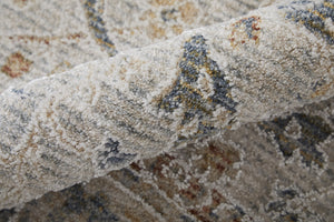 Feizy Rugs Pasha Global Charm Rug - Vibrant Polyester Ikat Design, Soft Low Pile, Stain-resistant & Kid-friendly Ivory,Blue,Taupe Polyester Pas39m4fivymltp00