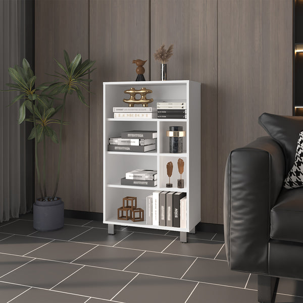 English Elm Bookcase Midway White Engineered Wood – Multi-Shelf Office Storage, Durable Modern Design, Versatile Organizing Solution B092P245911
