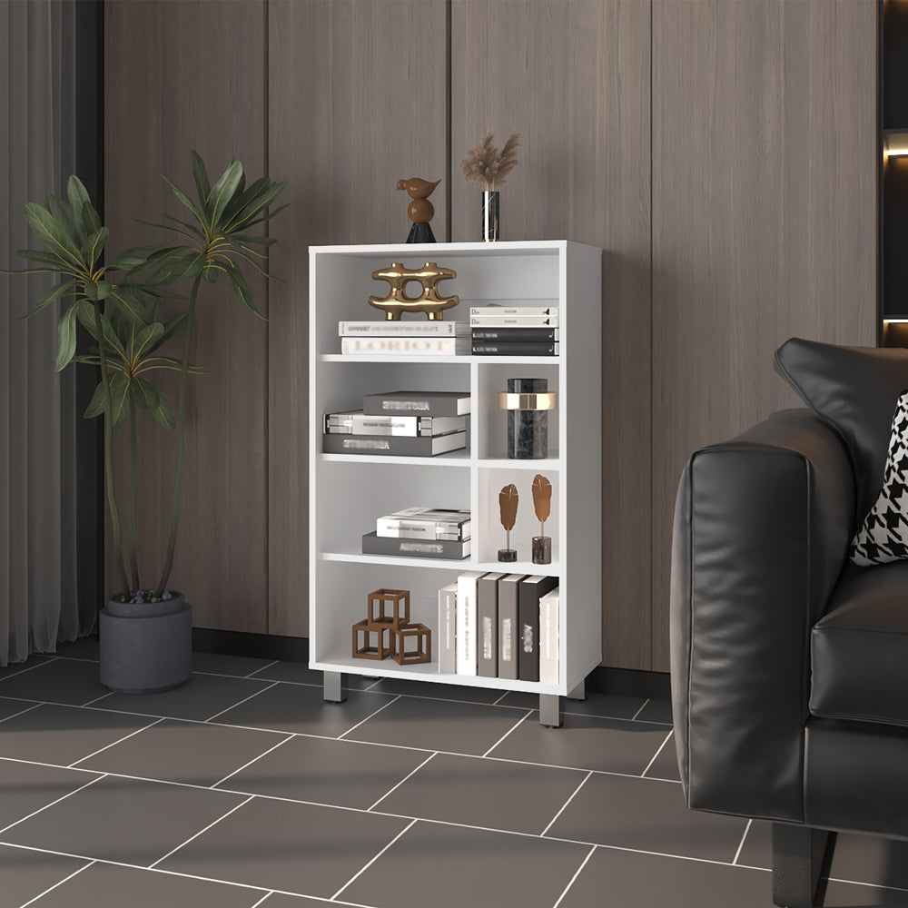 English Elm Bookcase Midway White Engineered Wood Office Shelf Unit – Durable Multi-Shelf Storage for Books and Decor B092P245911