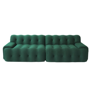 English Elm Bubble Sectional Sofa - Modern 3D-Knitted Loveseat In Green For Stylish Comfort And Relaxation B341S00017