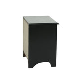 English Elm Nightstand With 2 Drawers Storage, Black