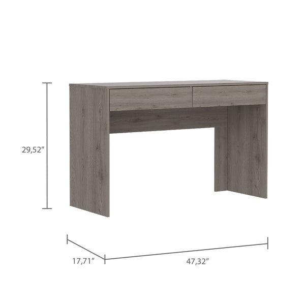 English Elm Acre Grey Writing Computer Desk with Two Drawers, 47.3" Work Surface, 29.4" Height for Comfort B070P188821