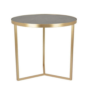 English Elm 20 Inch Gold Metal Tripod Plant Stand with Round White Marble Top for Living Rooms B056P416873