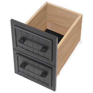 English Elm K&K 56.5" Kitchen Island with Drop Leaf, Embossed Vertical Stripe Barn Doors, Wheels & Charging Hub Black N707P263094B