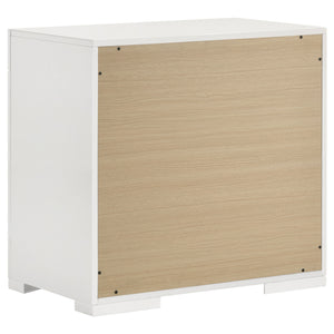 English Elm Pierce White High Gloss Nightstand with 2 Soft-Close Drawers Felt Lined Top Modern Bedside B062P378421